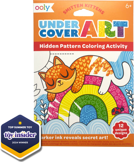 Undercover Art Hidden Pattern Coloring Activity Art Cards - Smitten Kittens