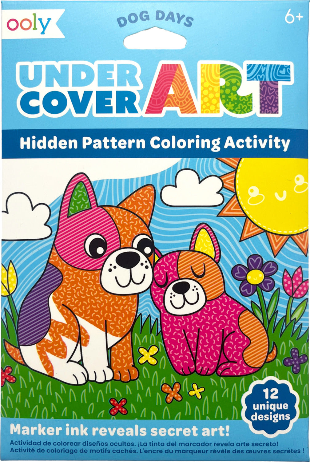 Undercover Art Hidden Pattern Coloring Activity Art Cards - Dog Days