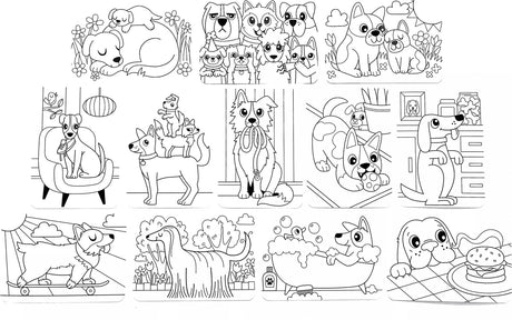 Undercover Art Hidden Pattern Coloring Activity Art Cards - Dog Days