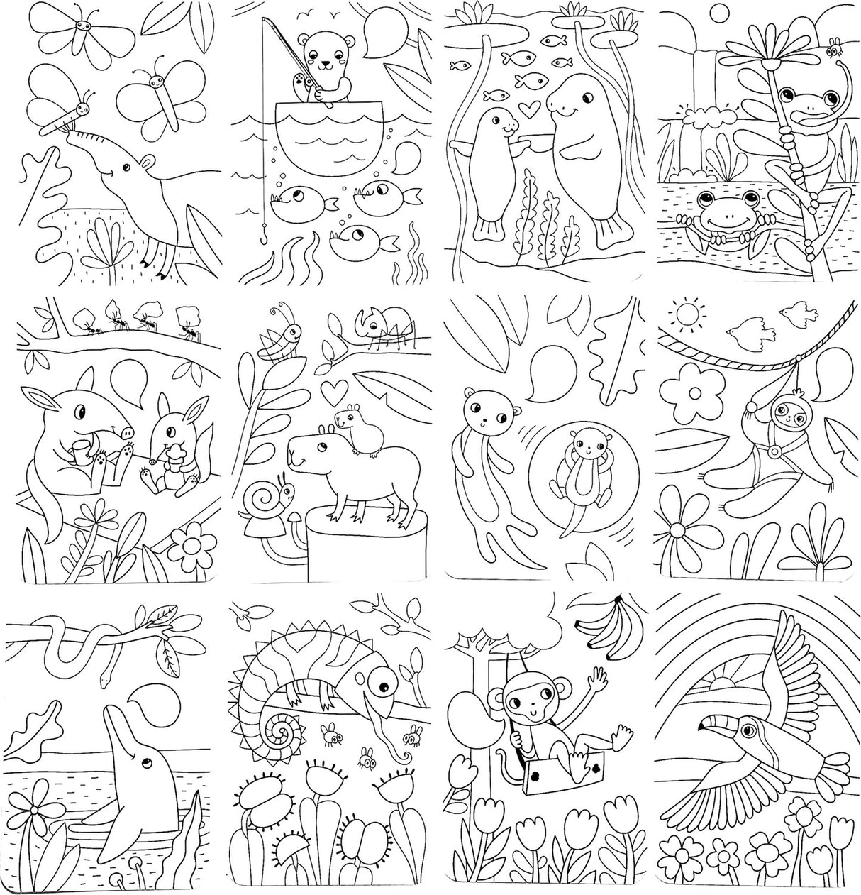 Undercover Art Hidden Pattern Coloring Activity Art Cards - Rainforest Fun