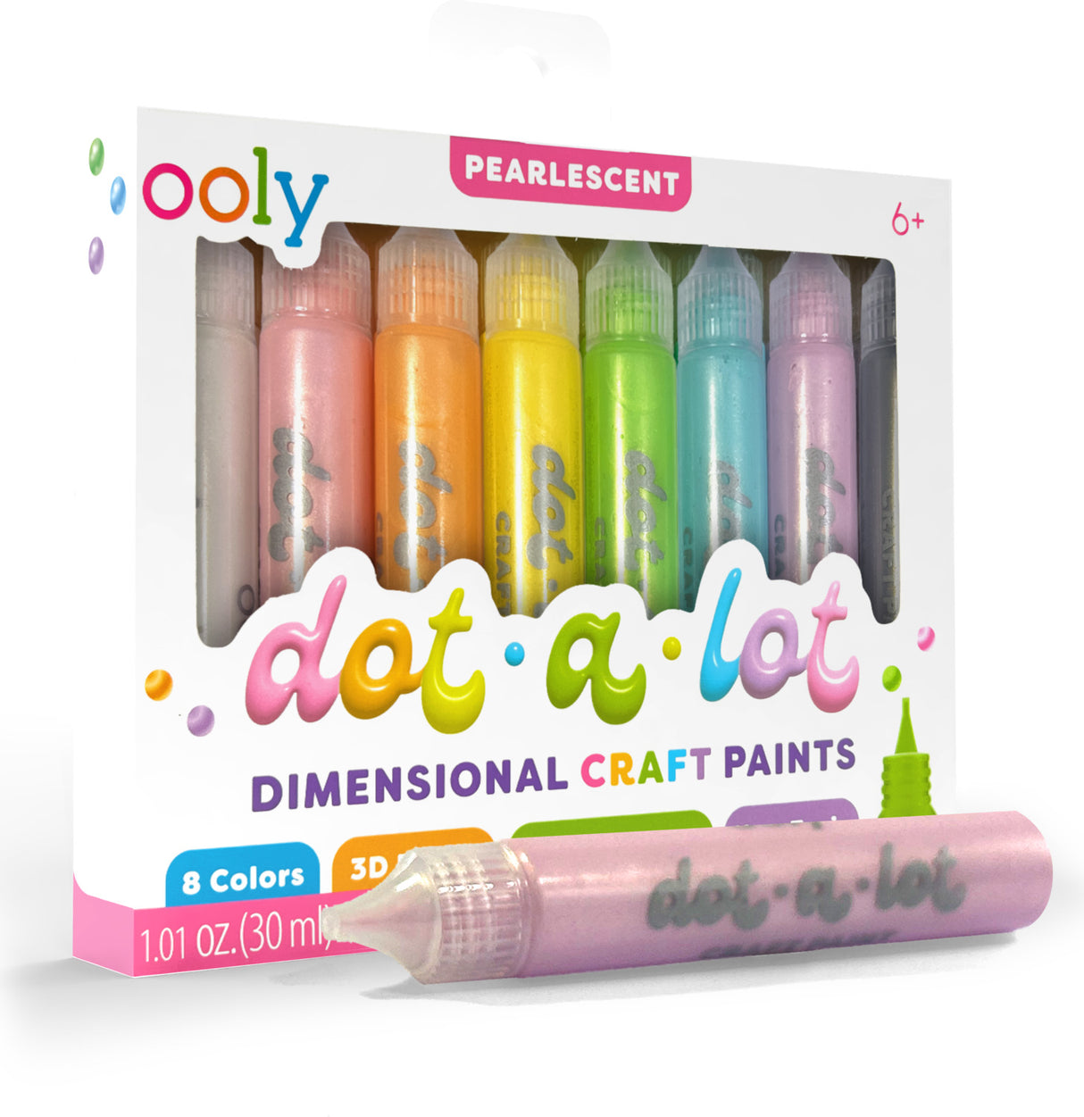 Dot-a-Lot 3D Dimensional Craft Paint - Pearlescent - Set of 8
