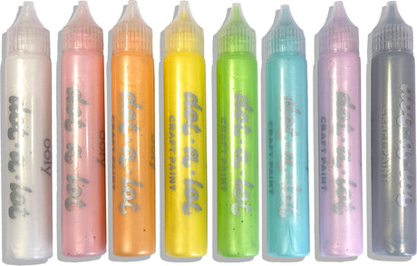 Dot-a-Lot 3D Dimensional Craft Paint - Pearlescent - Set of 8