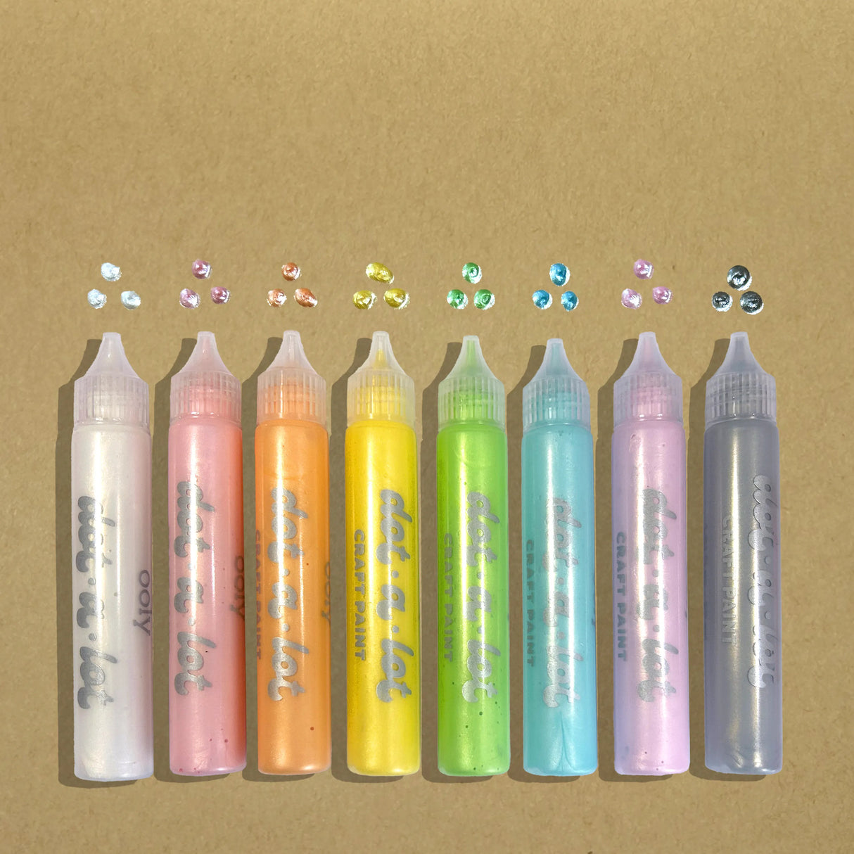 Dot-a-Lot 3D Dimensional Craft Paint - Pearlescent - Set of 8