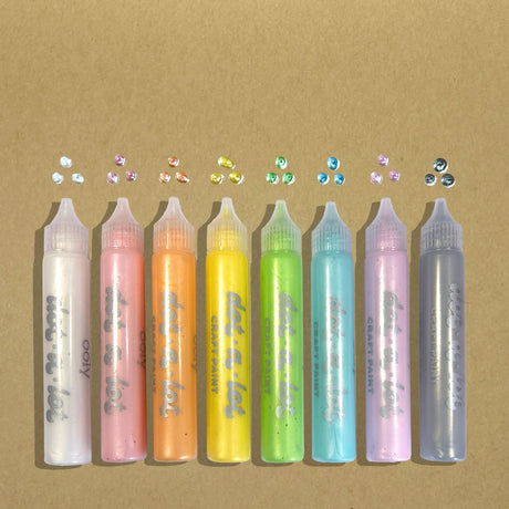 Dot-a-Lot 3D Dimensional Craft Paint - Pearlescent - Set of 8