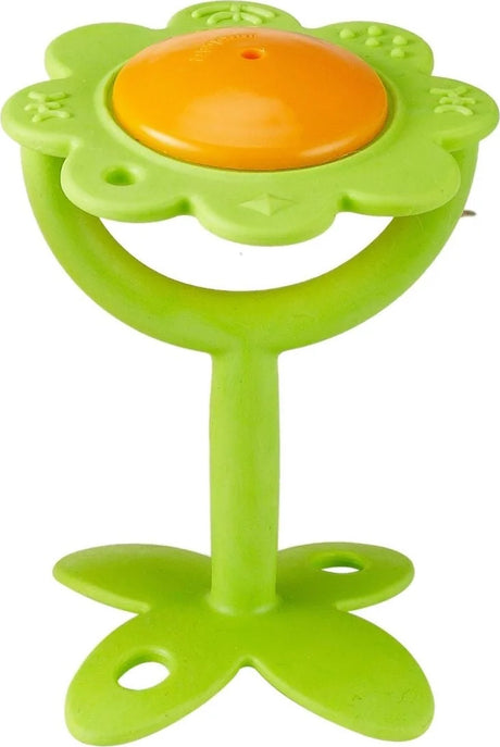 EZ Grip Flower Rattle Teether (Green)