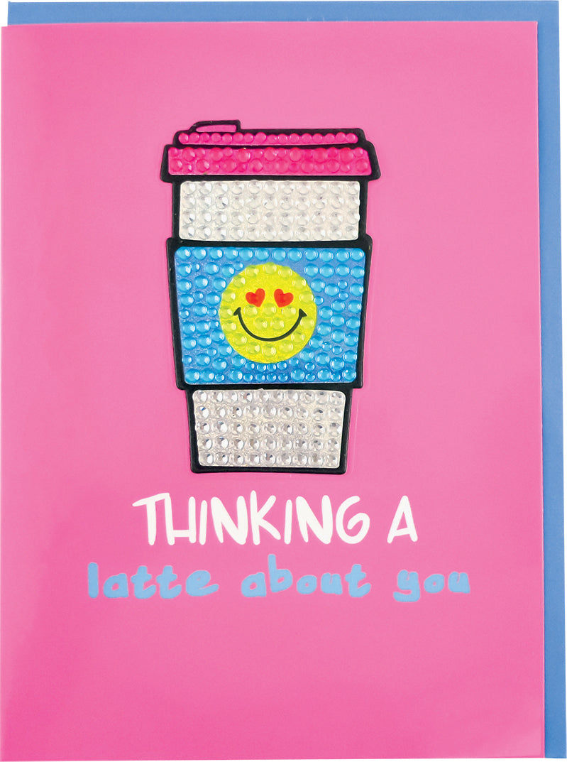 Thinking a Latte About You Rhinestone Decal Card