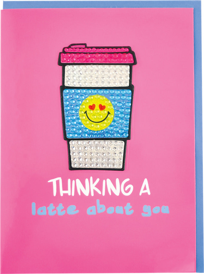 Thinking a Latte About You Rhinestone Decal Card