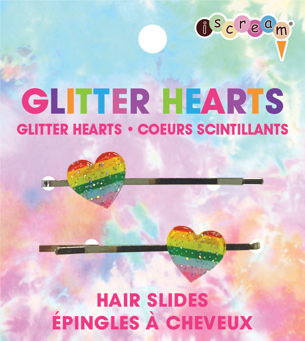 Glitter Hearts Hair Slides