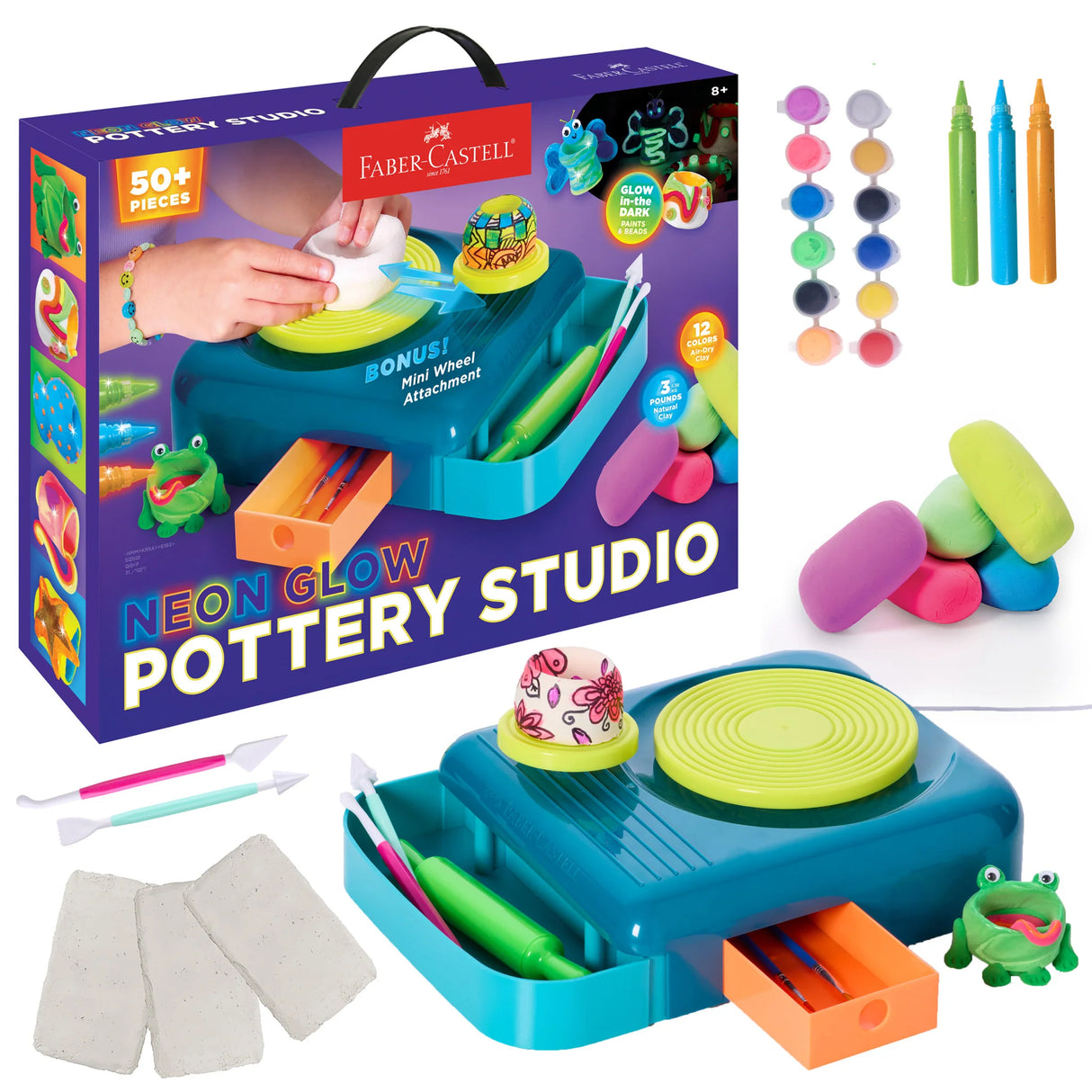 Neon Glow Pottery Studio