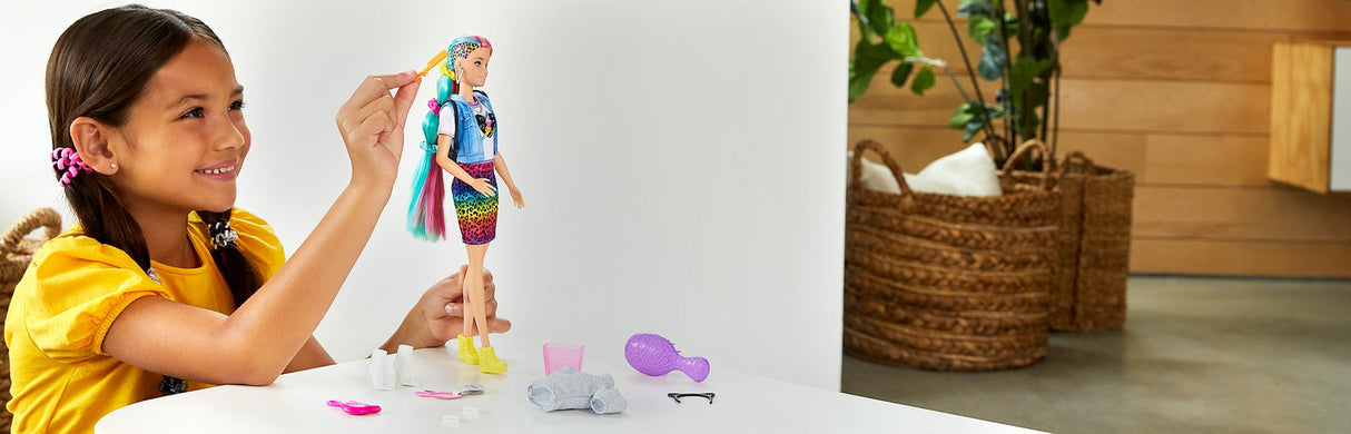 Barbie Leopard Rainbow Hair Doll