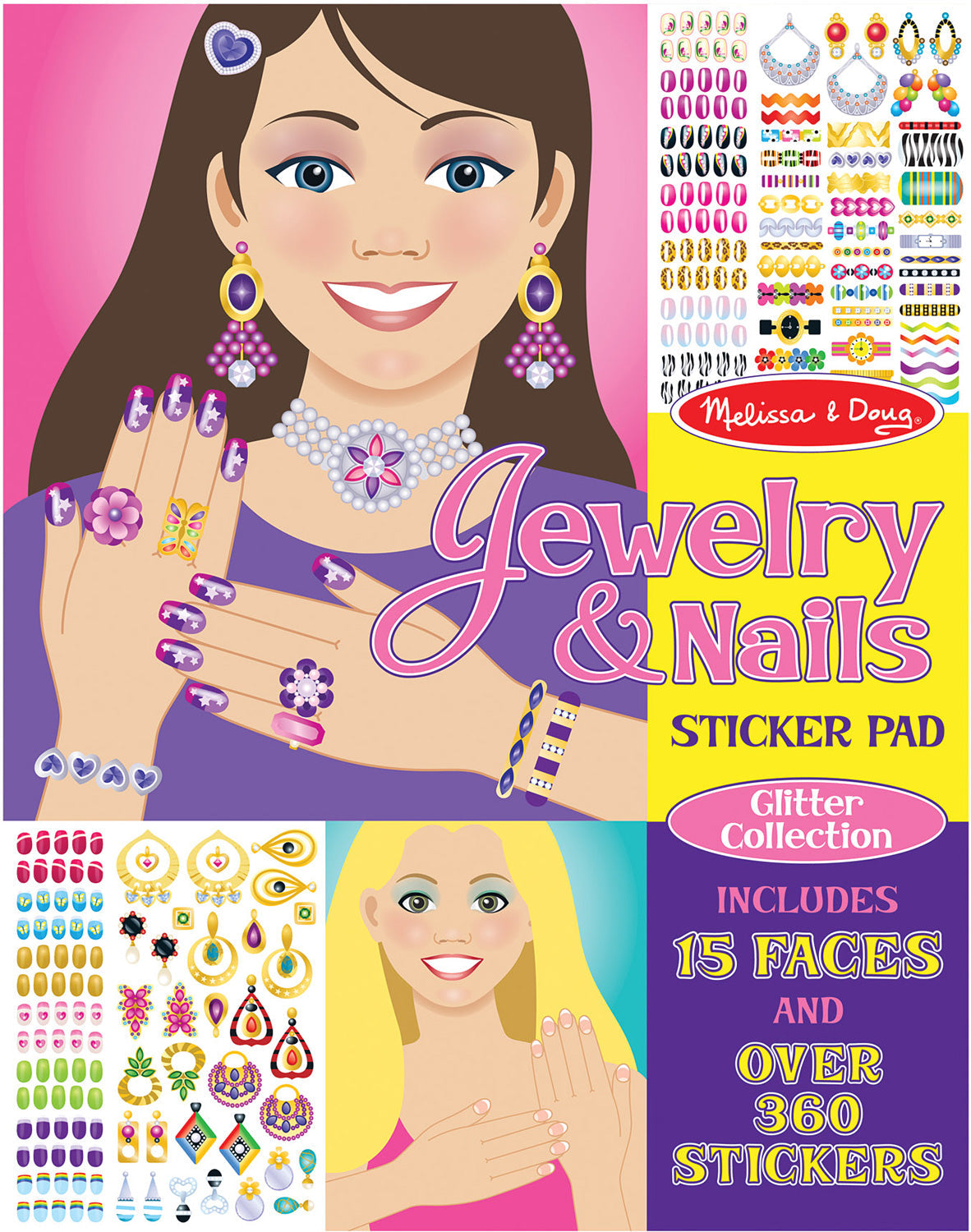 Jewelry and Nails Glitter Collection Sticker Pad