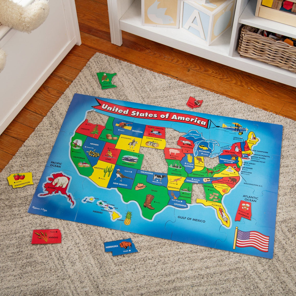 51 pc USA Map Floor Puzzle