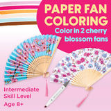 Cherry Blossom Paper Fan Coloring