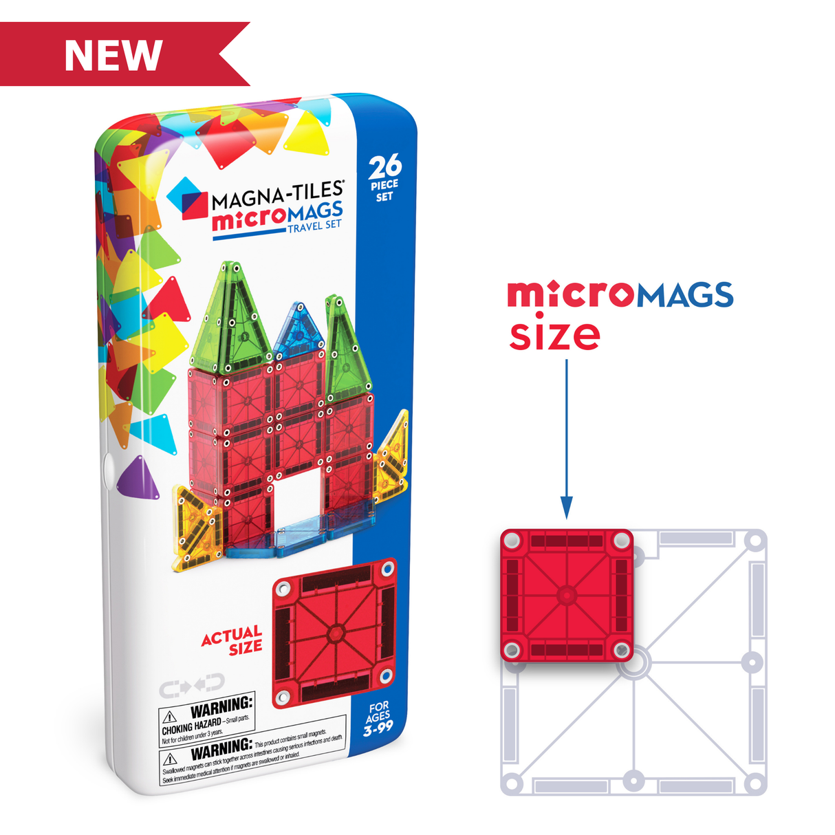 Magna-Tiles® Micro Mags Travel 26 piece set