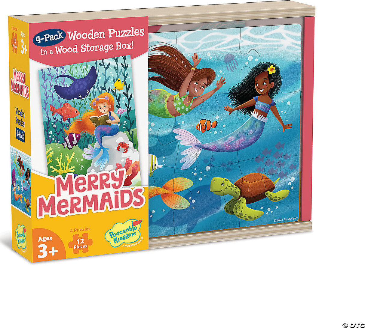 Merry Mermaids 4-Pack Wooden Puzzles