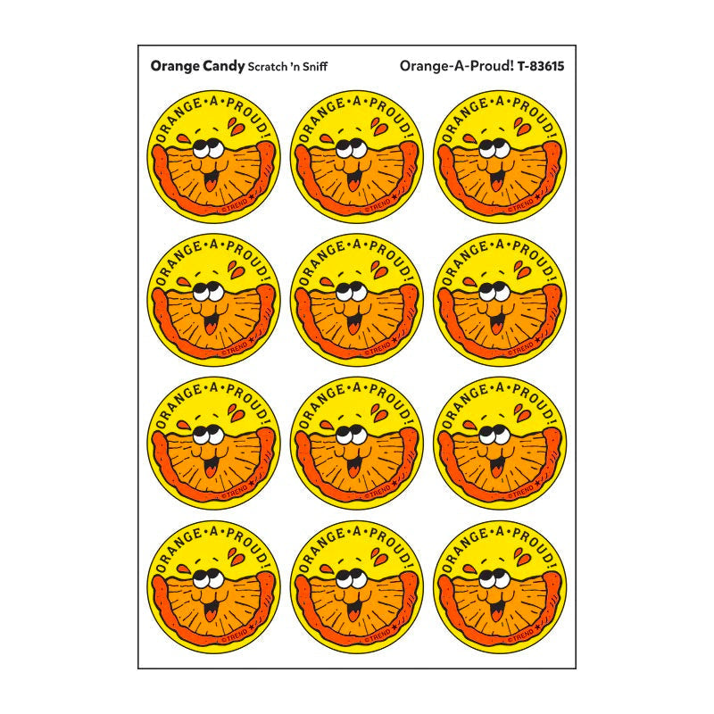 Scratch 'n Sniff Orange A Proud Orange Candy Stickers