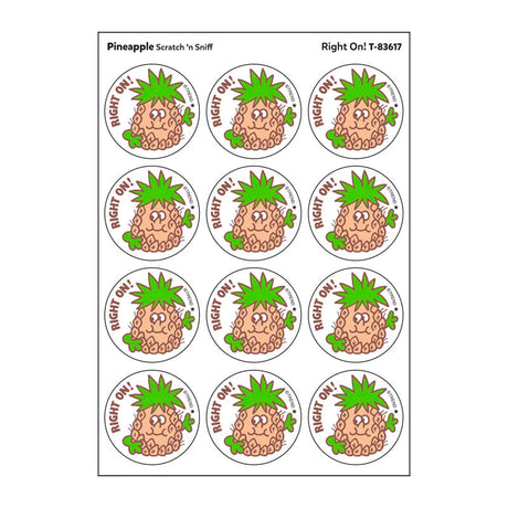 Scratch 'n Sniff Right On Pineapple Stickers