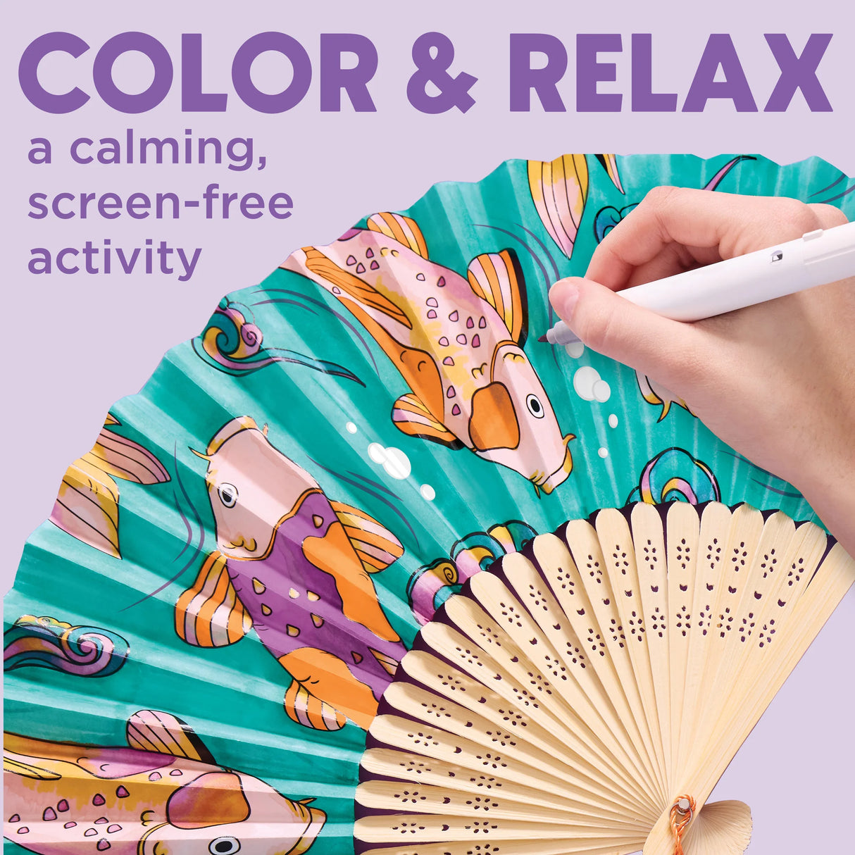 Koi Fish Paper Fan Coloring