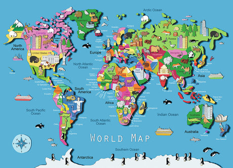 60 pc World Map Puzzle