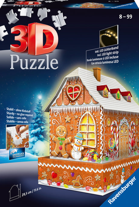 3D Puz Gingerbread House Night