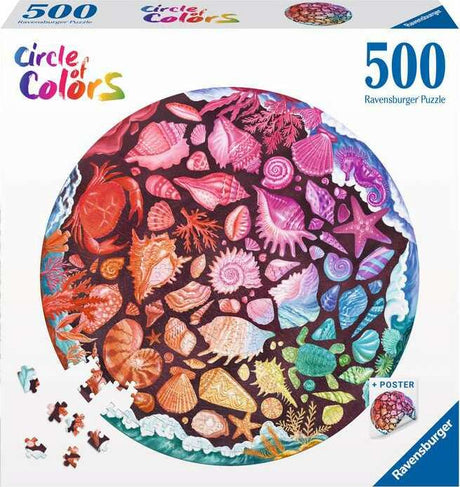 Seashells (500 Piece Round Puzzle)