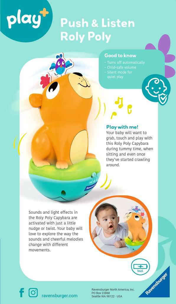 Play+ Capybara Push And Listen Roly Poly