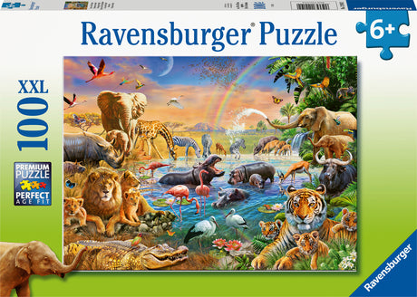 Savannah Jungle Waterhole (100 pc Puzzle)