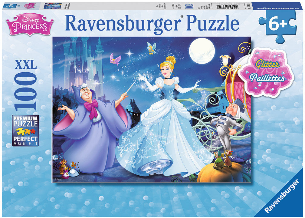 100 pc Adorable Cinderella XXL Puzzle with Glitter – Fun Stuff Toys