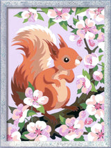 CreArt: Paint-By-Number Spring Squirrel w/Glitter 7x10