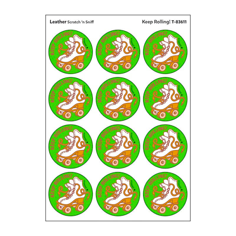 Scratch 'n Sniff Keep Rolling Leather Stickers