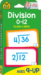 Division 0-12 Flash Cards