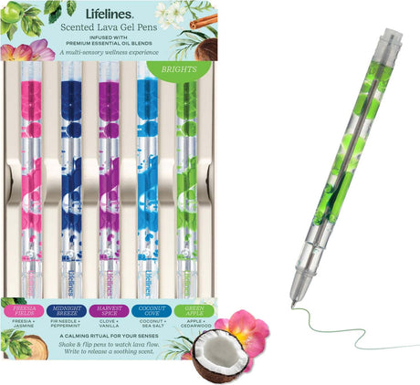 Lifelines Scented Lava Gel Pens - Brights 5 pk