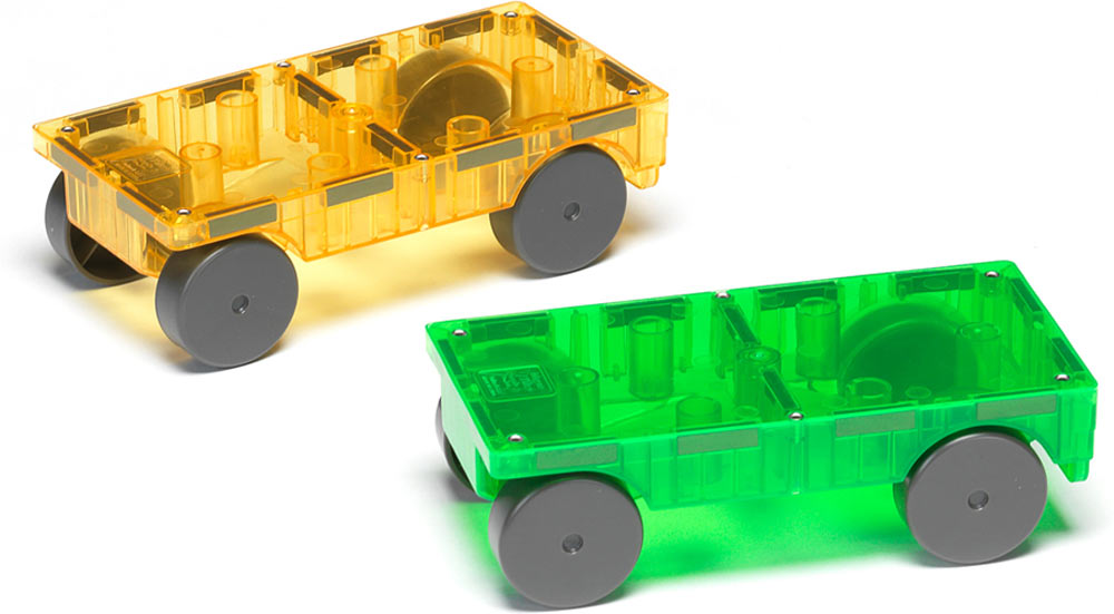 Magna-Tiles® Cars 2 piece set Green and Yellow