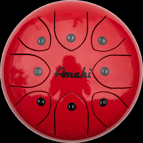 Steel Tongue Drum - 8" Red