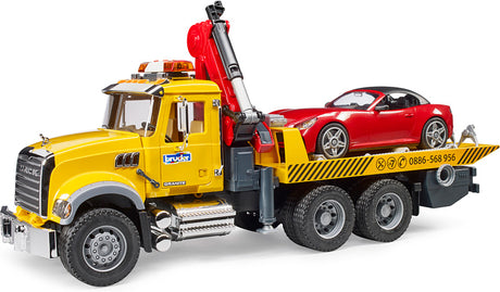 Bruder MACK Granite Tow Truck with Bruder Roadster