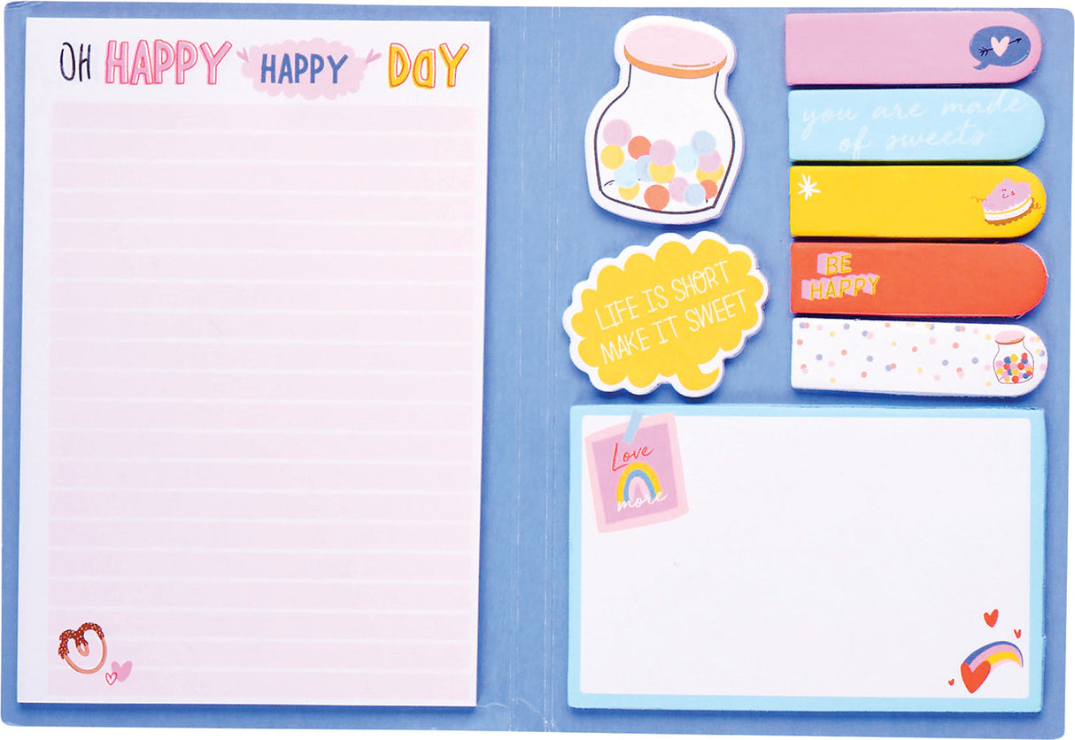 Side Notes Sticky Tab Note Set Happy Day