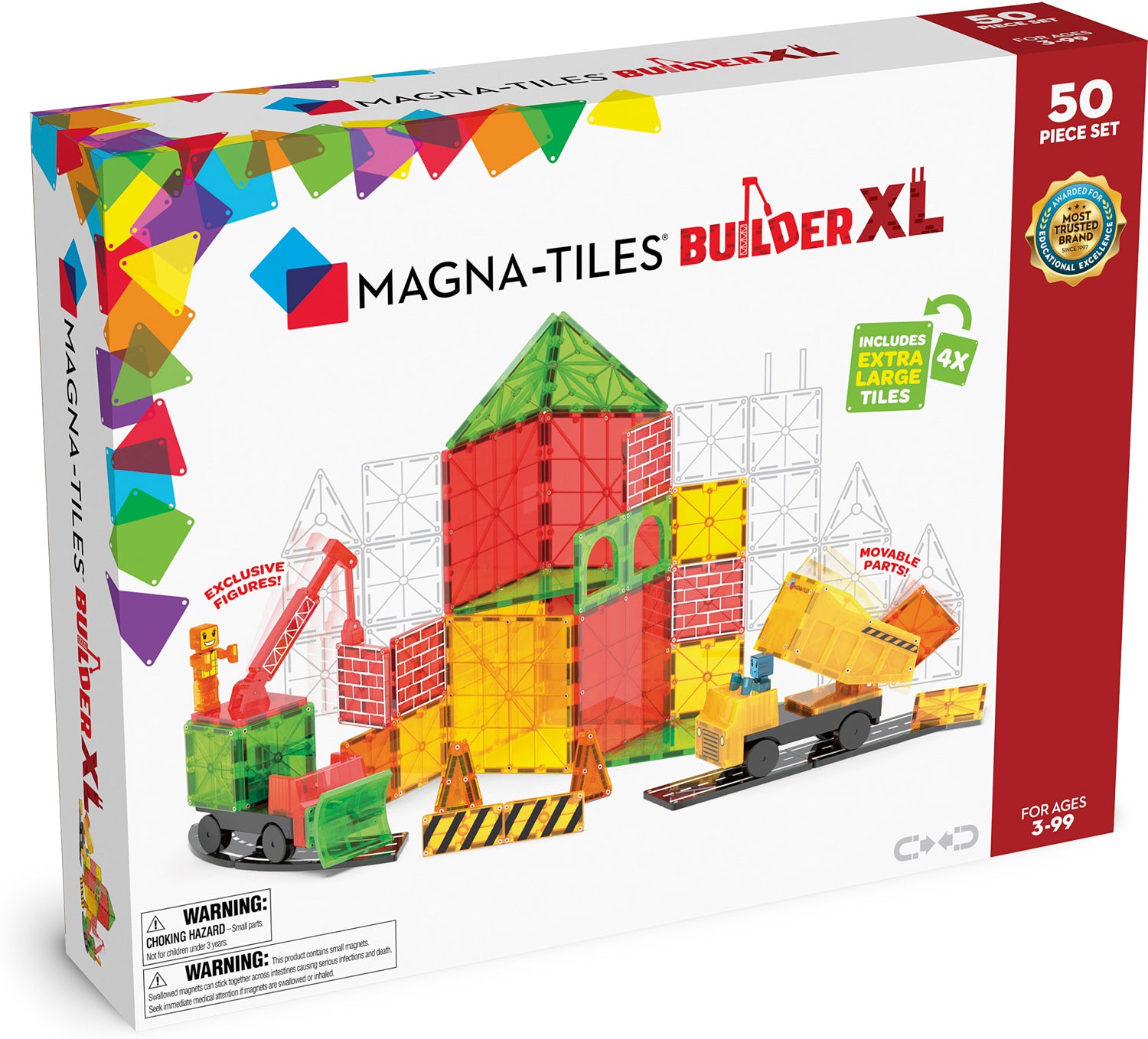 Magna-Tiles® Builder XL 50 piece set – Fun Stuff Toys