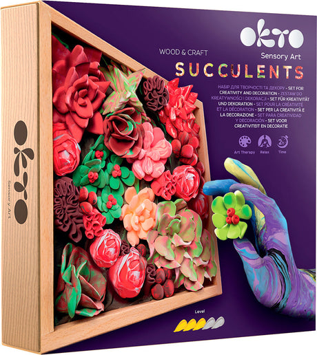 OKTO Sensory Art Wood & Craft Succulents Passion
