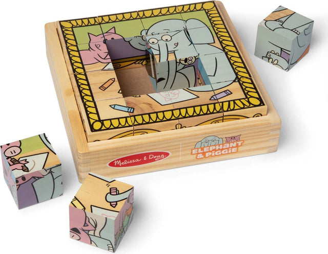 Mo Willems' Elephant & Piggie Wooden Cube Puzzle
