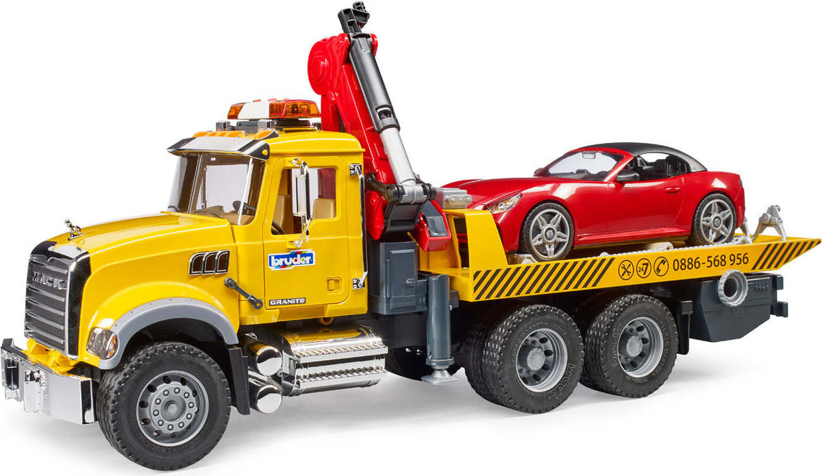 Bruder MACK Granite Tow Truck with Roadster