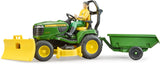 John Deere Lawn Tractor with Trailer & Gardener