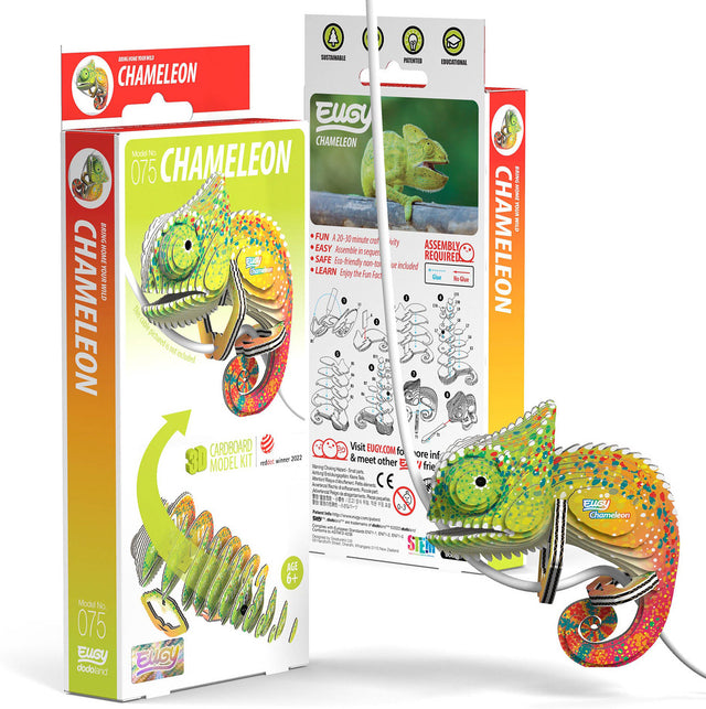 Eugy Chameleon 3D Cardboard Model Kit