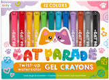 Cat Parade Twist-Up Watercolor Gel Crayons - Set of 12