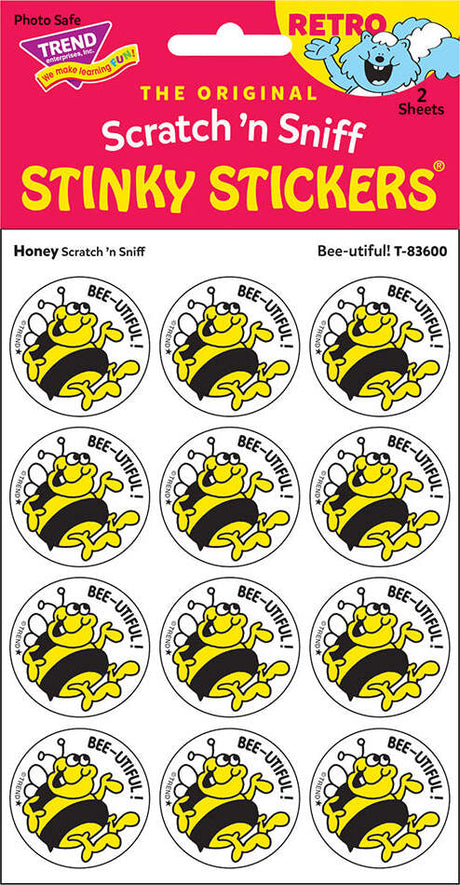 Bee-utiful! - Honey scent Retro Stinky Stickers® (24 ct.)