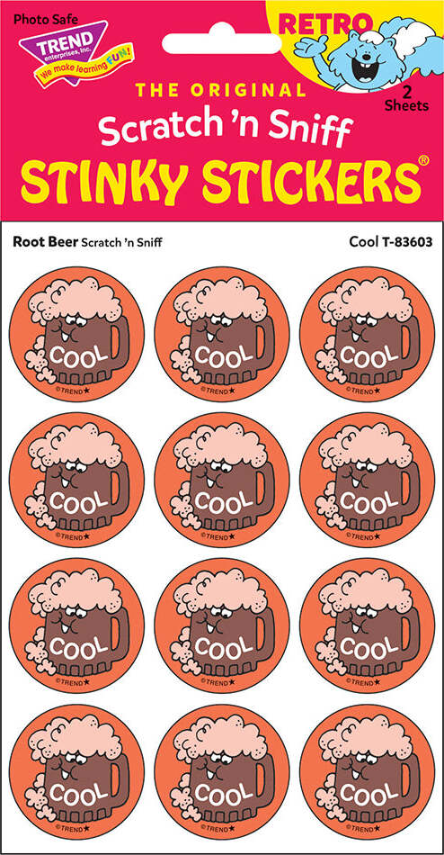 Cool - Root Beer scent Retro Stinky Stickers® (24 ct.)