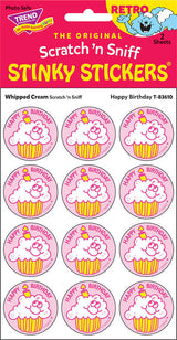 Happy Birthday - Whipped Cream scent Retro Stinky Stickers® (24 ct.)