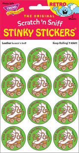 Keep Rolling! - Leather scent Retro Stinky Stickers® (24 ct.)