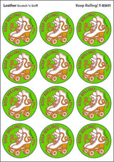 Keep Rolling! - Leather scent Retro Stinky Stickers® (24 ct.)