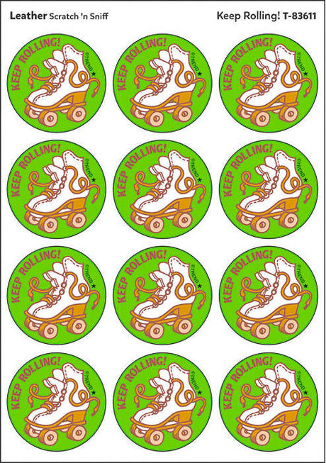 Keep Rolling! - Leather scent Retro Stinky Stickers® (24 ct.)