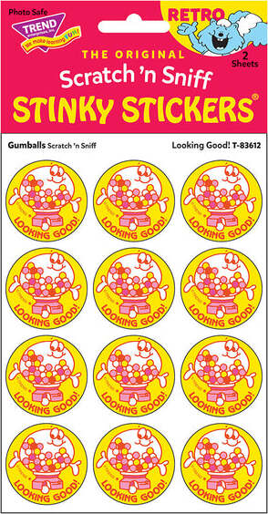 Looking Good! - Gumballs scent Retro Stinky Stickers® (24 ct.)